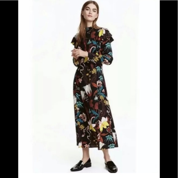 H&M FLORAL FLOWERS DRESS - Picture 1 of 8